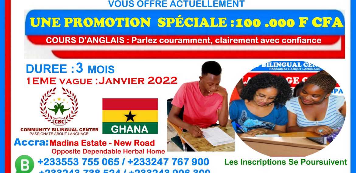 Promotion Spéciale Pour Les Cours D’anglais Edition Janvier 2022
