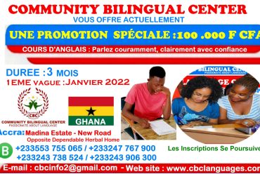 Promotion Spéciale Pour Les Cours D’anglais Edition Janvier 2022